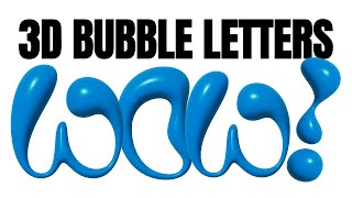 How To Easily Make 3D Bubble Letters Without Illustrator or Blender [upl. by Hamehseer]