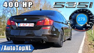 400HP BMW 535i F10  ACCELERATION TOP SPEED amp REMUS Exhaust SOUND  AUTOBAHN POV by AutoTopNL [upl. by Pussej]