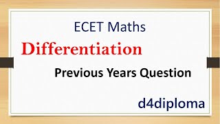 Diploma  ECET  Maths  Differentiation  Previous year Question4 [upl. by Lotsyrc575]