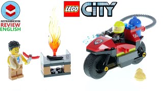 LEGO City 60410 Fire Rescue Motorcycle Review English [upl. by Giselle437]