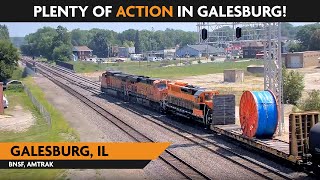 Galesburg Illinois USA  Virtual Railfan LIVE [upl. by Rhu]