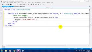 How to Compare DateTimePicker Control in VB NET 2012 [upl. by Nuhs772]