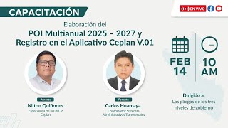 Taller Virtual de Elaboración del POI Multianual 2025 – 2027 y registro en el Aplicativo Ceplan V01 [upl. by Rurik802]