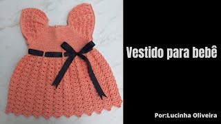 Vestido de Crochê para bebê  FioaFioCrochê [upl. by Nelyak892]