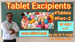 Tablet  Tablet Excipients  Tablet Components  Industrial Pharmacy  BP 502T  UnitII  L7 [upl. by Morena]