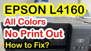 Epson L4160 No Print Out  ALL COLORS [upl. by Volpe]