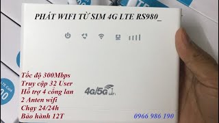 CÀI ĐẶT ĐỔI TÊN VÀ MẬT KHẨU BỘ PHÁT WIFI TỪ SIM 4G5G LTE RS980 [upl. by Docila]