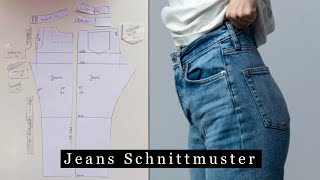 Jeans selber nähen wie man das Schnittmuster für eine Jeans selbst erstellt mit eigenen Maßen [upl. by Oiralednac]