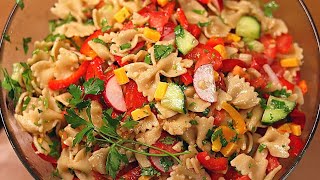 Bunte Nudelsalat Rezepte mit ÖlSenfDressing ohne Mayo sind super lecker Pasta Party Salate [upl. by Cass]