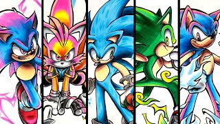 Drawing Sonic Prime Characters Compilation  Vol 2 [upl. by Torrie]