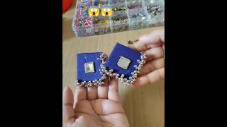 handmade earrings 😱 how to make earrings shorts viralshorts earrings handmadeearrings [upl. by Vento322]