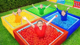 Four Colors Water Balloons Challenge [upl. by Popele]