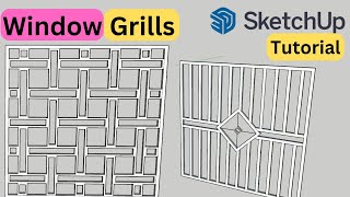 How To Make Window Grill In Sketchup  Window Grill Designs  sketchup [upl. by Gasser353]