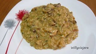 RISOTTO A LA CERVEZA 🍄🐓CON CHAMPIS Y POLLO🍺 [upl. by Pillsbury]