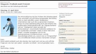 2 NDRKultur Freiheit statt Freizeit  Abschied von der Arbeitsgesellschaft [upl. by Ecnesse681]