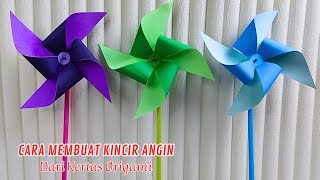 Cara Membuat Kincir Angin Dari Kertas Origami  Kincir Angin Kertas [upl. by Aihc]