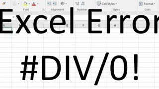 Excel Error DIV0 How to solve Excel error formula DIV0 [upl. by Arait]