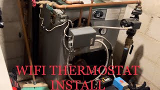 HOW TO HOOK UP WIFI THERMOSTAT TO OIL BOILER WITH AQUASTAT  NO COMMON [upl. by Auqinu]