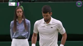 Novak Djokovics winning SemiFinal match point versus Jannik Sinner  Wimbledon 2023 [upl. by Margaretha924]