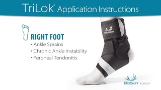 TriLok  RIGHT foot application for Ankle Sprains Chronic Ankle Instability or Peroneal Tendonitis [upl. by Sansone804]