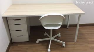 Ikea Office Chair White Blyskar Loberget Remote Work Home Station Setup Installation [upl. by Marin]