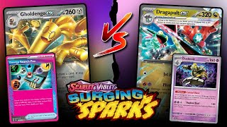 Gholdengo ex vs Dragapult ex  Surging Sparks Pokemon TCG Gameplay [upl. by Iilek987]