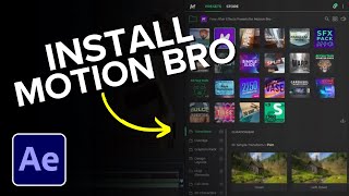 How to Install Motion Bro in After Effects [upl. by Nelyk]