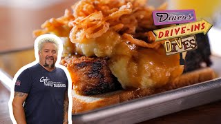 Guy Fieri Eats at Hullabaloo Diner in Texas THROWBACK  Diners DriveIns and Dives  Food Network [upl. by Ardolino]