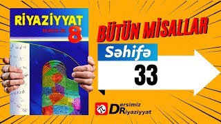 Riyaziyyat 8 ci sinif seh 33 Ümumiləşdirici Tapşırıqlar  dersimiz riyaziyyat [upl. by Medin425]