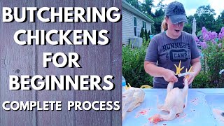 Butchering Chickens For Beginners 🐔 The Complete Process From COOP to FREEZER [upl. by Odiug]