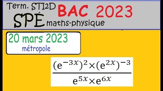 corrigé du 20 mars 2023BAC STI2D Maths  QCM   maths physique la viscosité [upl. by Oicnecserc]