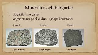 7 Mineraler och bergarter [upl. by Rehpotsirc]