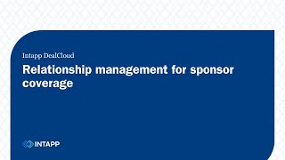 Relationship management for sponsor coverage [upl. by Rozina]