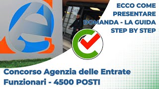 Come fare domanda Concorso Agenzia Entrate Funzionari 2023  La guida step by step [upl. by Adnawat]