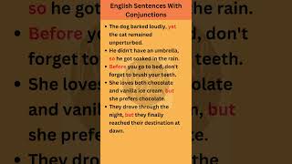 English Sentences With Conjunctions  English Grammar shorts [upl. by Gannon609]