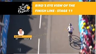 Birds eye view of the finish line  Stage 11  Tour de France 2018 [upl. by Anemolif699]