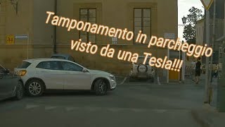 INCIDENTE in parcheggio registrato da una Tesla Model 3  Remaster [upl. by Aicilana]