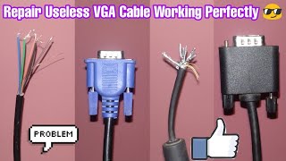 How to Repair VGA Cable Connectors Useless VGA Cable Again to Repair for Normal Used Masterji [upl. by Eerhs541]