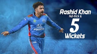 🔥Rashid Khans Amazing Hattrick amp five wicket haul 3rd T20 Afghanistan vs Ireland in India 2019 [upl. by Thorr]