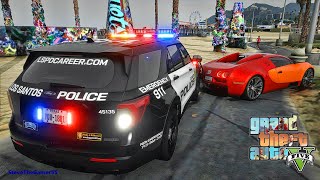 Playing GTA 5 As A POLICE OFFICER City Patrol HPD GTA 5 Lspdfr Mod 4K [upl. by Oiram]