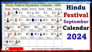 Hindu Festivals September Calendar 2024 [upl. by Kcirrad37]