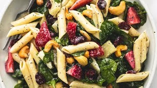 Strawberry Spinach Pasta Salad With Orange Poppy Seed Dressing  Tasty Recipe [upl. by Rennat]