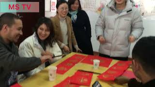 Anhui university of technology Foreign students writing chinese lettering calligraphy 2022 [upl. by Merfe]