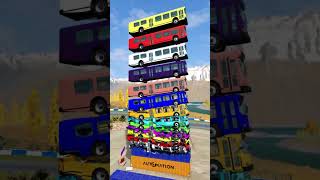 Mixed Rainbow Color buses Crush beamng bus beamngdrive shorts [upl. by Iphlgenia]