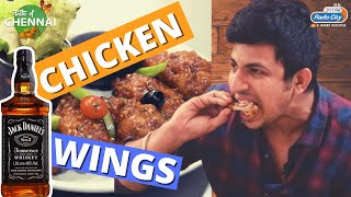 Jack Daniel Chicken Wings Meraki Cafe  Food Review  Taste Of Chennai [upl. by Nancie]