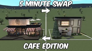 Building a Cafe in BLOXBURG But We Swap Every 5 Minutes [upl. by Nahoj]