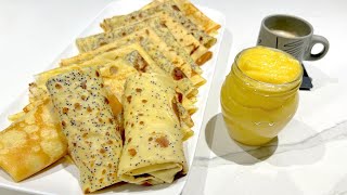 CRÊPES FACILES AU LEMON CURD AVEC PÂTE EXPRESS AU BLENDER [upl. by Flagler639]