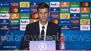 Champions League Thiago Motta in conferenza stampa post JuventusPSV Eindhoven [upl. by Anned]