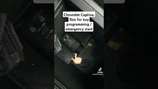 Chevrolet Captiva Key Slot location for emergency start amp key programming [upl. by Odo]