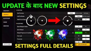 FREE FIRE NEW SETTINGS AFTER UPDATE  FREE FIRE NEW SETTINGS  HELPING GAMER [upl. by Madaih987]